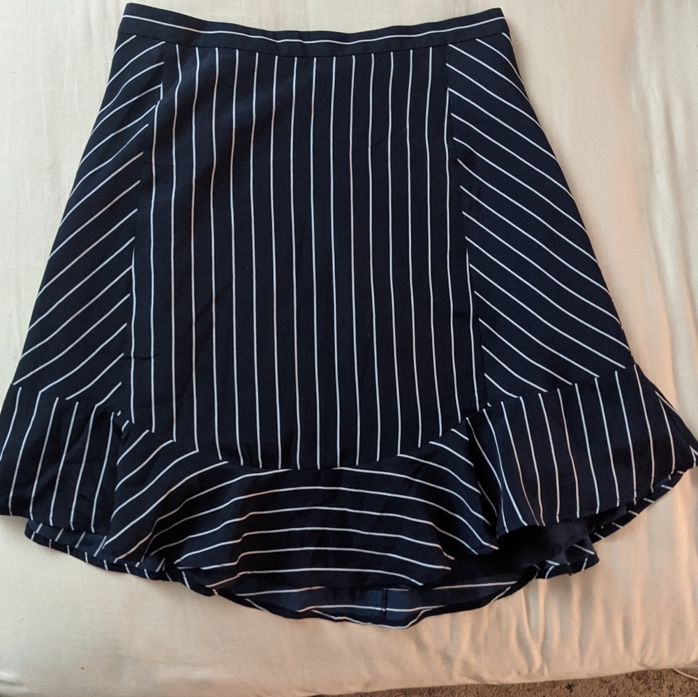 J. Crew pinstripe blue flowy skirt - Picture 2 of 6